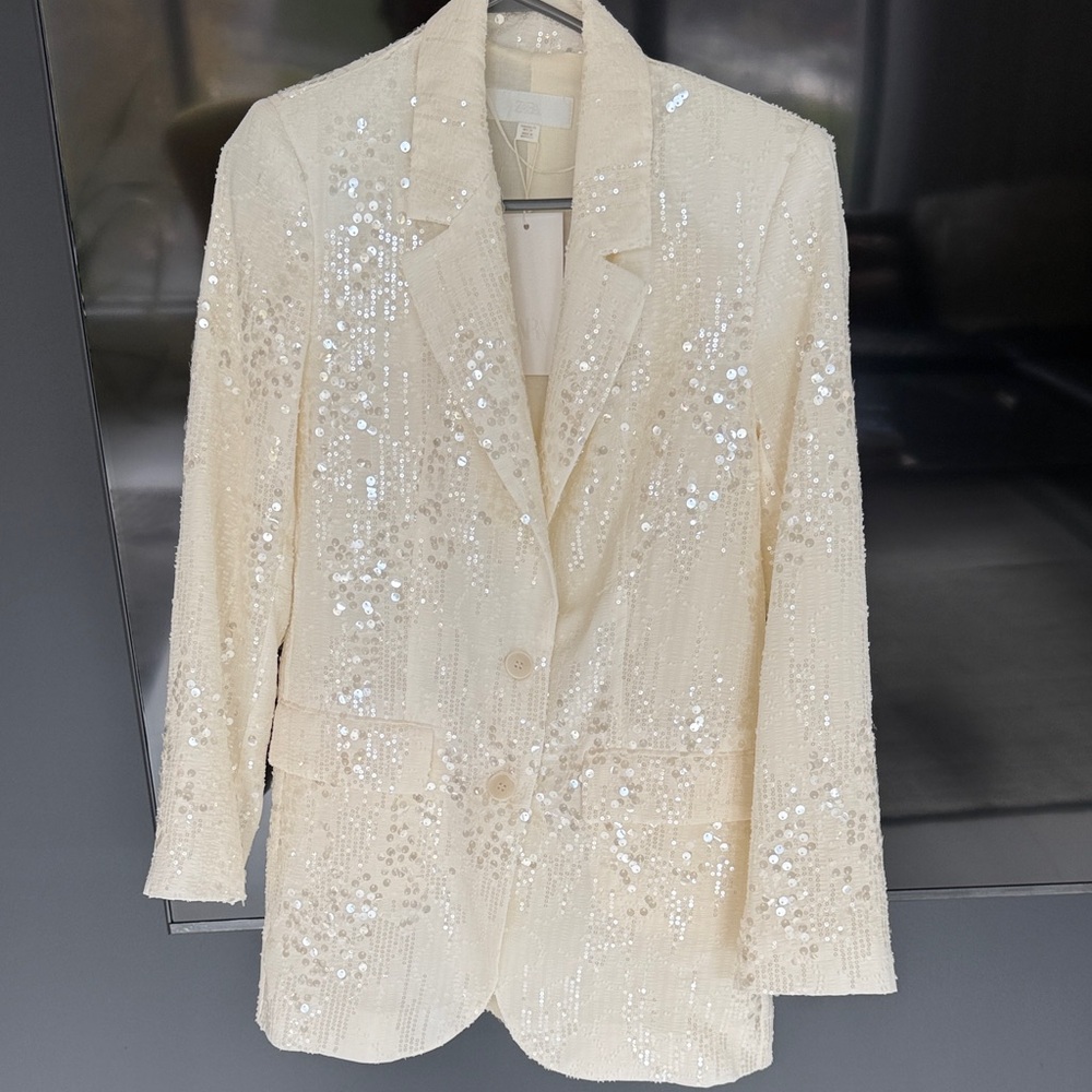 Zara Cream Sequin Jacket